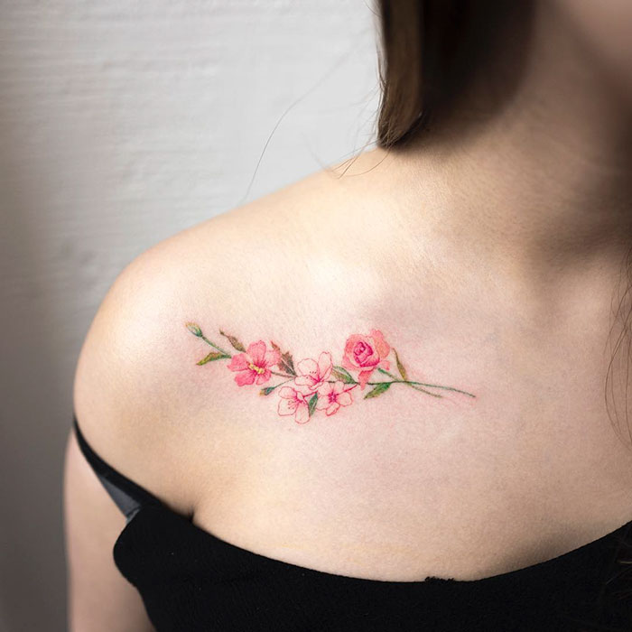 korean flower tattoo