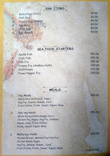 Guntur Spice menu 