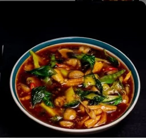 Exotic Vegetables In Spicy Basil Sauce