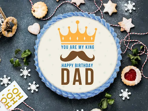 Happy Birthday Dad Photo Cake