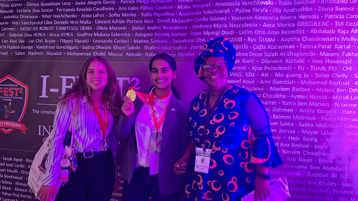 From left: Alexia Hilton Smedmor, Keerthana Kishor Nair and delegation leader Silungile Sibiya.