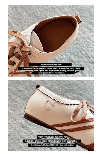 Title 11, Thick bottom cowhide lace-up special-interest d...