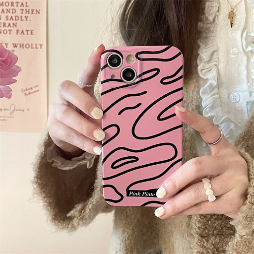 Title 3, Film Phone Case Art Line Curve Rose Red Protect...