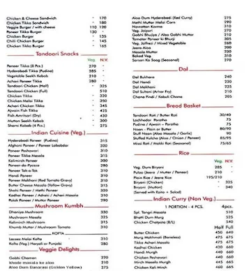 Lucknow-E-Kitchen menu 