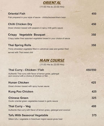 Royal Hometel Suites menu 