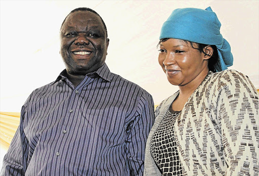 LOVING COUPLE: Prime Minister Morgan Tsvangirai and wife, Elizabeth Macheke. The couple are due to get married in Harare next Saturday but the union is being challenged in court