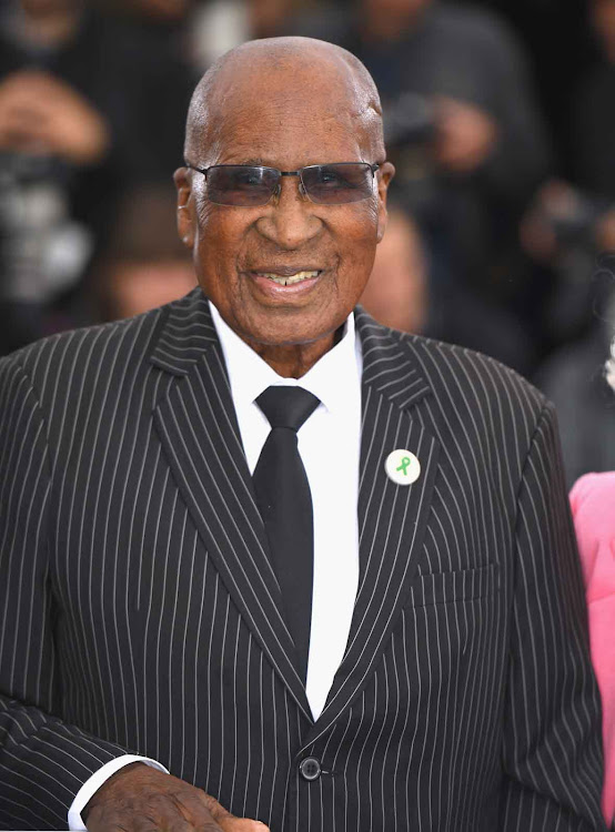 Cannes France 2018. Andrew Mlangeni attends "The State Against Mandela" photocall during the 71st annual Cannes Film Festival at Palais des Festival on May 14, 2018.