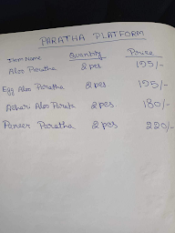 Paratha Platform menu 1