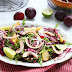 Arugula, Radicchio and Plum Salad with Mango Chia Dressing