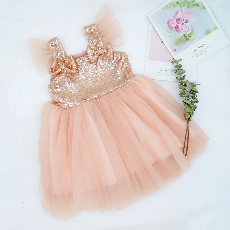 Glitzer-Prinzessinnen-Tutu-Kleid mit Spaghettiträgern für Kinder, perfekt für Feiern, Auftritte und besondere Anlässe, leicht und bequem.