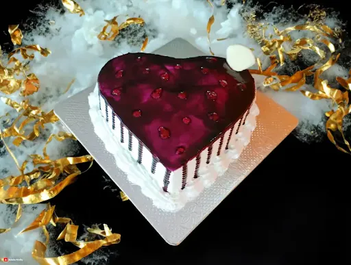 Blueberry Heart Cake Eggless