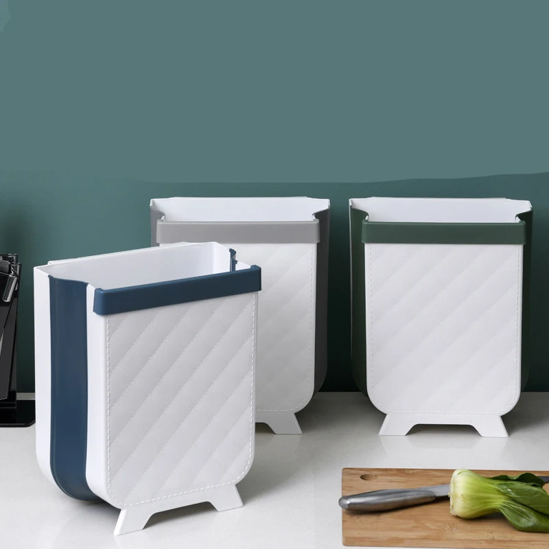 Title 1, Kitchen Folding Trash Can Space Saving Design P...