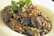 SAMP AND BEANS IN KARHAI MUTTON MASALA. File photo