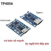 Mạch Sạc Pin Lithium Tp4056 1A. Kết Nối Type - C, Micro - Usb, Có Bảo Vệ Pin Tự Ngắt Sạc Khi Sạc Đầy