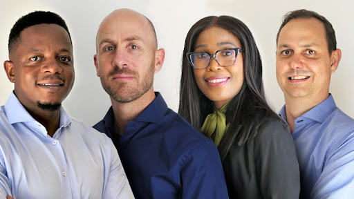 From left: Test Architects Mathew Zungu, Stephan Coetzee, Mamatla Rantidi and Head of Consulting Jéhan Coetzee.