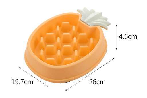 Title 3, Pineapple Slow Food Bowl for Dogs Food Grade Pl...