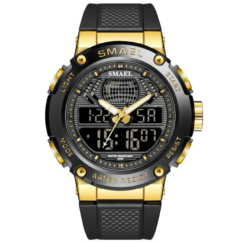 Sports and Leisure Alloy Double Display Electronic Watch. Track your fitness, stay on time, and enjoy a stylish, durable