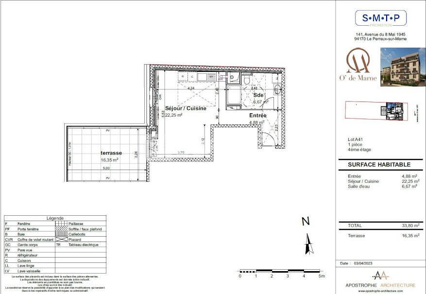 Vente appartement 1 pièce 33.8 m² à Le Perreux-sur-Marne (94170), 280 000 €