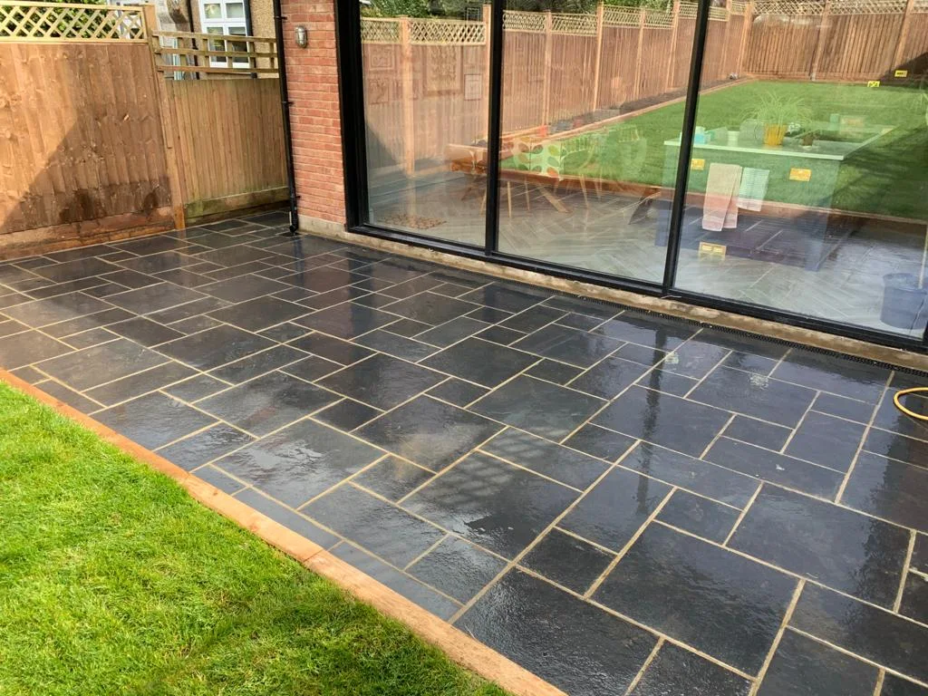 Winchmore hill - black Limestone Patio