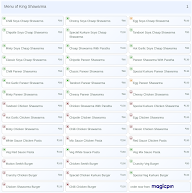 King Shawarma menu 1