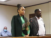 Suzan Pheladi Raphela and Sibusiso Sanele Mhlongo in the Pretoria specialised commercial crimes court on Thursday. 