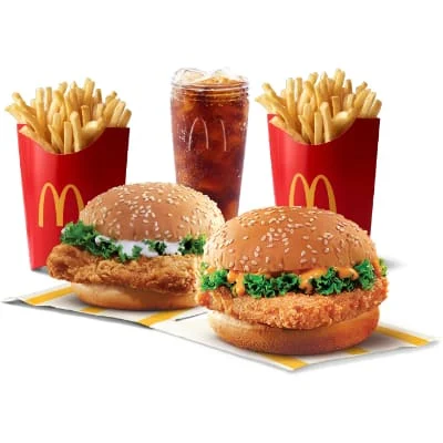 McSpicy Paneer + McSpicy Chicken + 2 Fries (L) + Coke