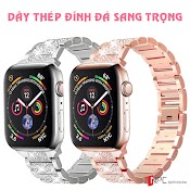 Dây Đeo Apple Watch Thép Không Gỉ Đính Đá Sang Trọng Series 5/4/3/2/1 38Mm/ 40Mm/ 42Mm/ 44Mm