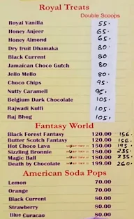 Classic Ice Cream & Fast Food menu 1