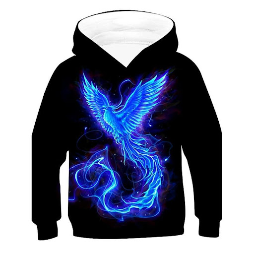 Title 15, Mens Fashion Casual Animal Digital Print Hoode...