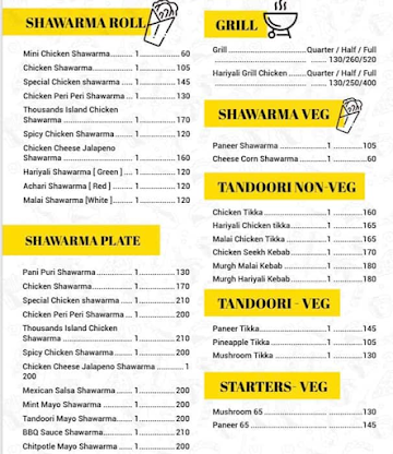 Grillland Bbq menu 