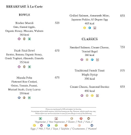 Parlour menu 2