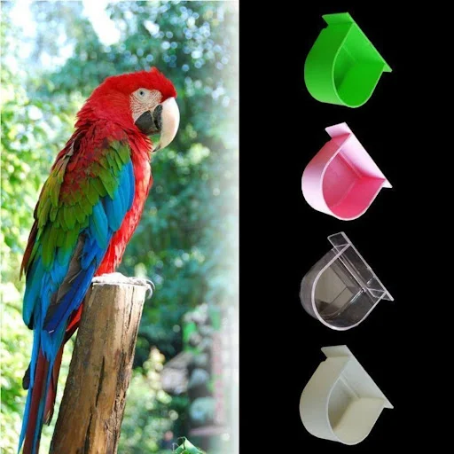 Bird Feeding Bowl Bird Cage Water Bowl Bird Feeding Trough Bird Half Round Food Box Parrot Feeding Tool Bird Cage Access