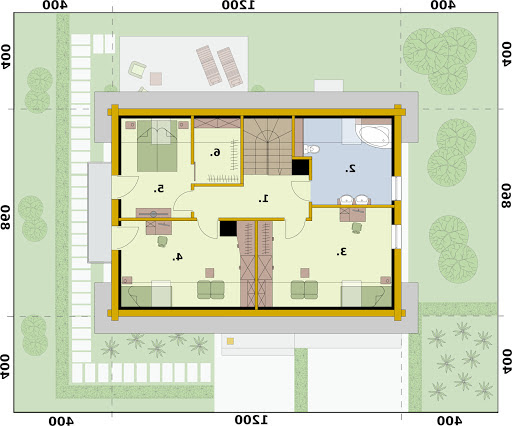 Rio 2 projekt domu z bali drewnianych - Rzut poddasza