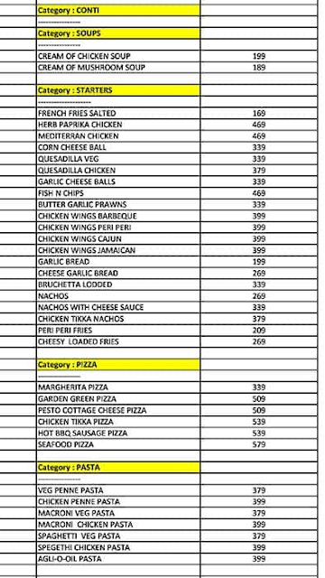 Maratha County Wine & Dine menu 