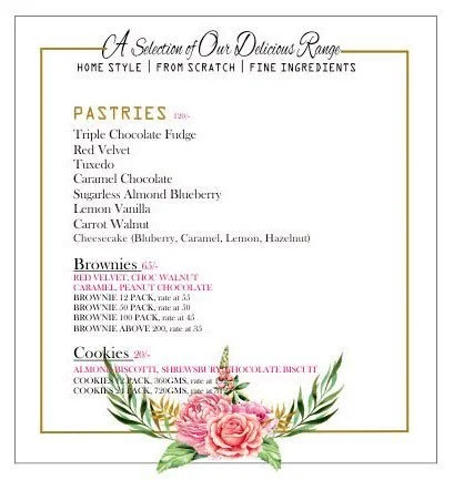 Cupcake Noggins menu 