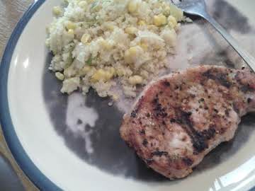 Easy Quinoa casserole and grilled pork chops