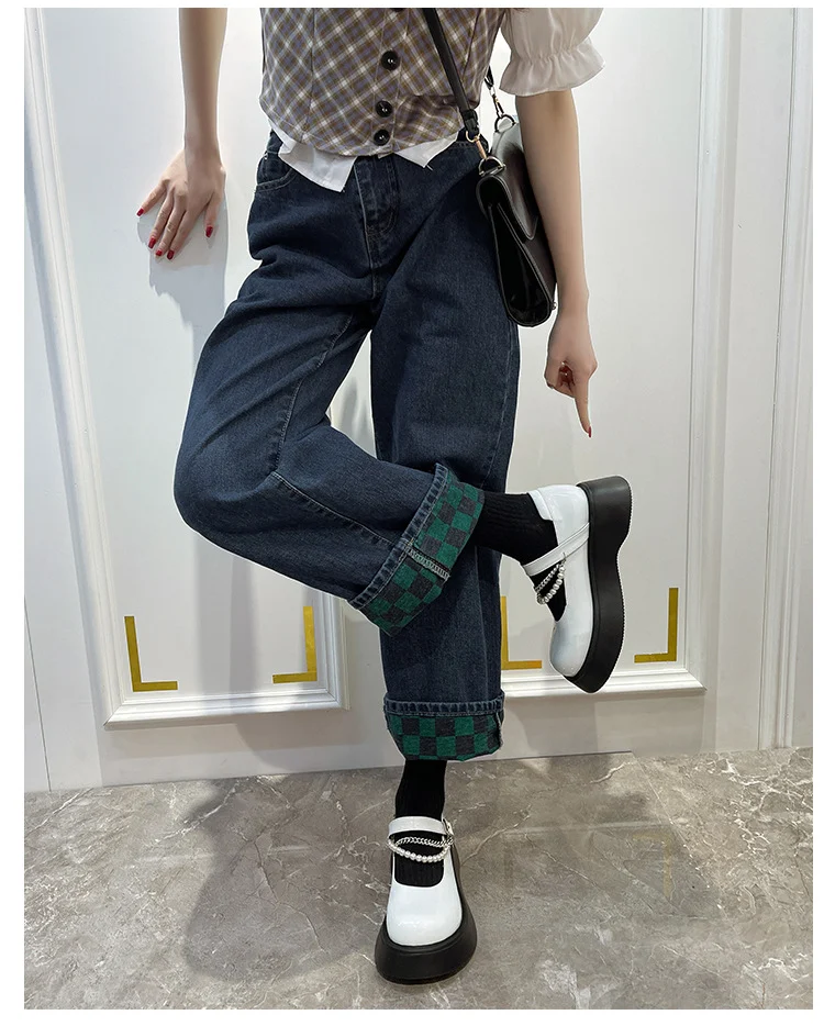 British Style Thick-soled Mary Jane Leather Women's Shoes with Detachable Pearl Chain. Small sizes, stylish and comforta