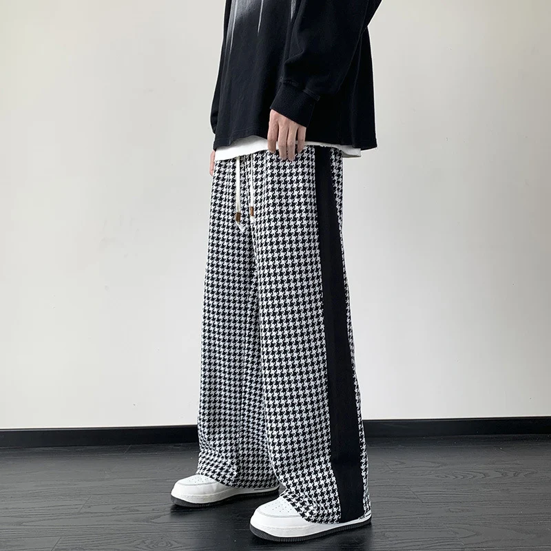 Houndstooth-stiksel chenille casual broek, comfortabel en stijlvol. Ideaal voor dagelijks gebruik, perfect voor een relaxte en modieuze uitstraling.