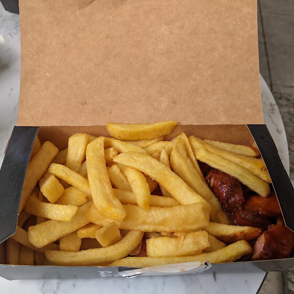 Currywurst and fries