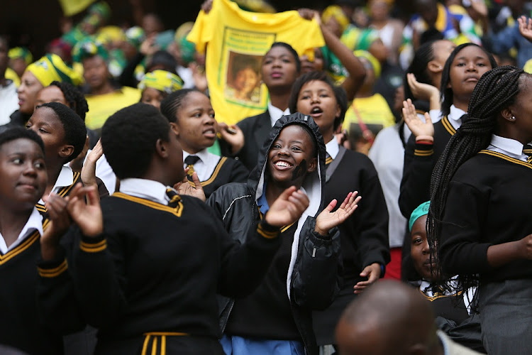 Thousands of mourners came to honour the late Winnie Madikizela-Mandela at the official memorial service at Orlando Stadium in Soweto on April 11 2018.