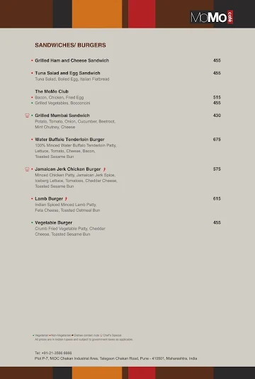 Momo Cafe - Courtyard By Marriott Pune Chakan menu 