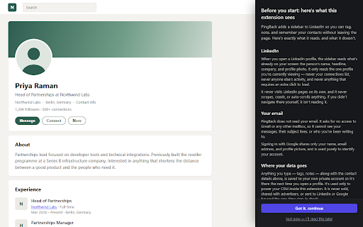 PingBack for LinkedIn screenshot 2