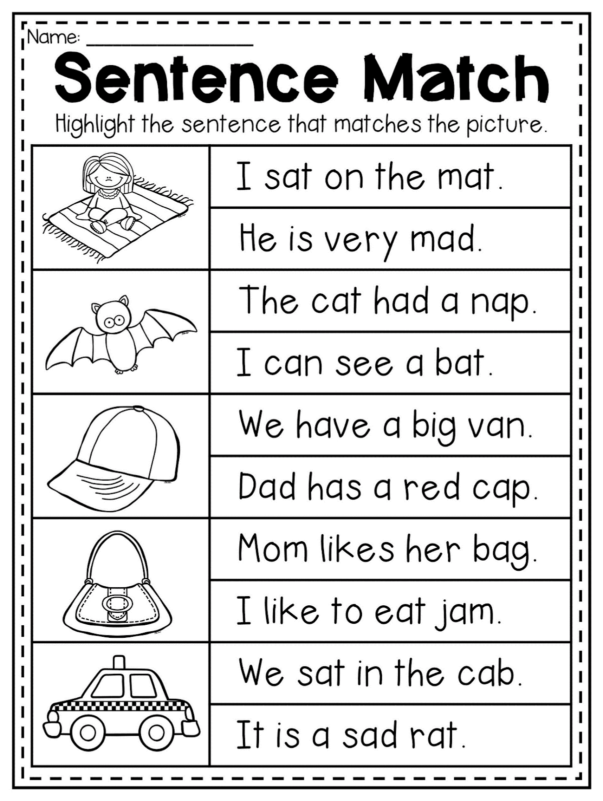 Decoding Sentences Worksheets