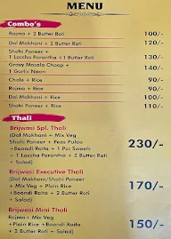 Brijwasi Mithaas menu 2