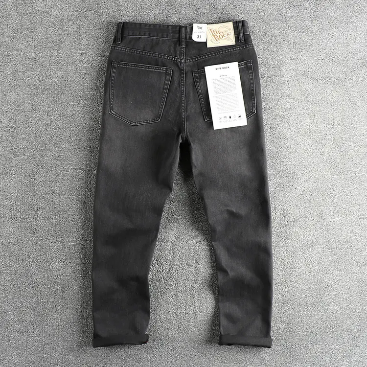 Jeans Negros Grises Lavados Americanos para Hombre Moda. Ajuste Perfecto, Estilo Urbano, Comodidad Duradera, Versátil para Cualquier Ocasión.