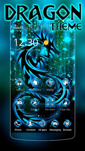 Neon Dragon tattoo fire theme