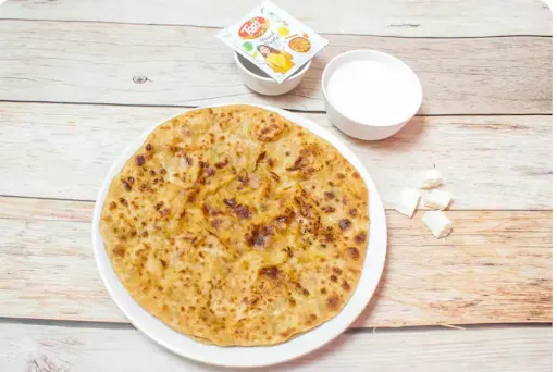 Special Paneer Paratha With Curd