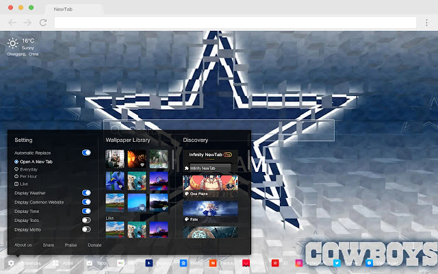 Dallas Cowboys Popular NFL HD New Tabs Theme