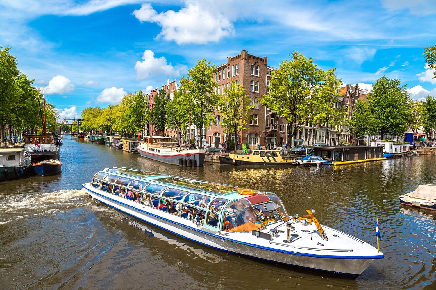 Boat cruise in Amsterdam, Netherlands