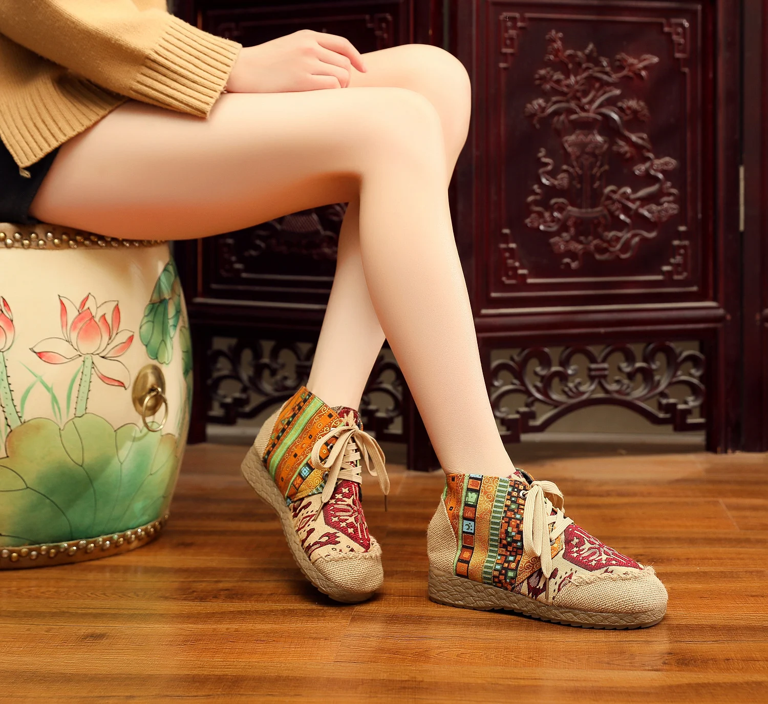 Title 6, Comfortable Round Head Batik Patchwork Handmade...